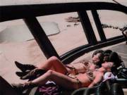 Carrie Fisher And Her Stunt Double Sunbathing In Tunisia On The Set Of &Amp;Quot;Return ...