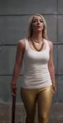 Jenna Marbles In Shinny Golden Leggings