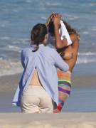 Model Jourdan Dunn Topless On Beach For Photoshoot