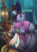 [Fxf] Tracer X Widowmaker - Tracer Loves The Booty [Donaught]