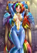 I've Never Seen A Humanized Rainbowdash That Looked So... Girly Before... I Think ...