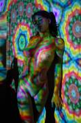 Psychedelic Light On Nude Girl