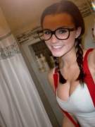 Cute Brunette With Glasses