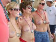 Mom, Daughter &Amp;Amp;Amp; Grandmother Go Topless At Fantasy Fest In Key West Florida.