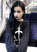 Lil' Goth Girl Alone On The Bus