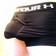 My New Compression Shorts Have A Front Pocket For A Cup. I Filled It With Something ...