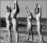 Stretching On The Beach