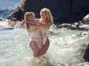 Hips Form A Heart Shaped Embrace. Elsa Hosk And Stella Maxwell For Vogue Spain May ...