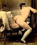 Shore-Leave Sailor Spending Quality Time With A Curvy Mademoiselle Early Antique ...