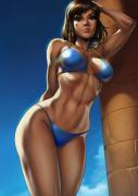 Pharah's Beach Attire; Just An Excuse To Show Off Those Abs Really. (Dandonfuga) ...