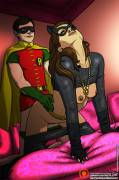 Robin Helping &Amp;Quot;Punish&Amp;Quot; Catwoman (As Portrayed By Julie Newmar) ...