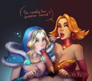 Crystal Maiden's &Amp;Amp;Amp; Lina's Lipstick Action, By Fizzz
