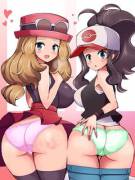 Serena And Hilda Show There Cute Butts. [Pokémon]