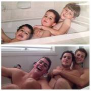 Brothers Recreate Bath Picture (X-Post /R/Funny)