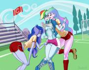 Principal Celestia And Vice Principal Luna Inspect Rainbow Dash On The Field [Equestria ...