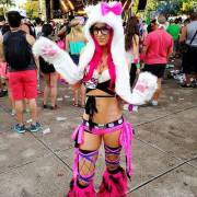 White Spirithood In Pink Outift