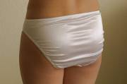 Perfect White Satin Pantied Ass!