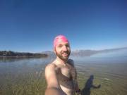 Enjoying A Dip In The Chilly Crystal Clear Waters Of Lake Tahoe -- No Sense In Ruining ...