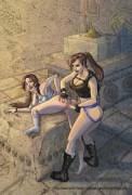 Teaching Rules To New Generations By Beastlyshiver000 (Younger Lara Croft With Older ...