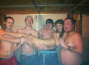 This Has The Makings Of A Great Gangbang, Thin Brunette Naked Being Held By Four ...