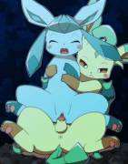 Glaceon [M] And Leafeon [F] Gif - Hm3526