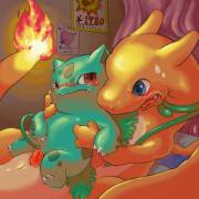 Charizard [M] And Ivysaur [F] Trying Out Things