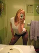 Blonde Takes A Selfie In Her Pantyhose