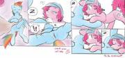 Pinkie Pie Finds It Hard To Resist The Taste Of Rainbow Dash [F/F] (Artist: Cobalt ...