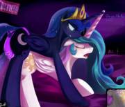 Wait! Sister.. Don't! [Princess Celestia And Princess Luna][F/F][Incest] (Artist: ...