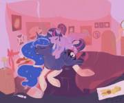 Alicorn Twilight Gives Princess Luna A Very Nice Massage [F/F] (Artists: Pixelflutter, ...