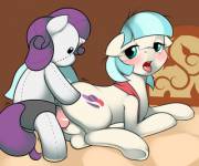 Rarity, What Are You Doing To Coco Pommel? Oh Wait.. (Artist: Kloudmutt)