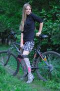 Schoolgirl Hotty On A Bike In The Woods (24 Pics)