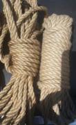 Worked, Singed, And Oiled Hemp Rope Compared To A Raw Piece Of The Same Batch. Neither ...